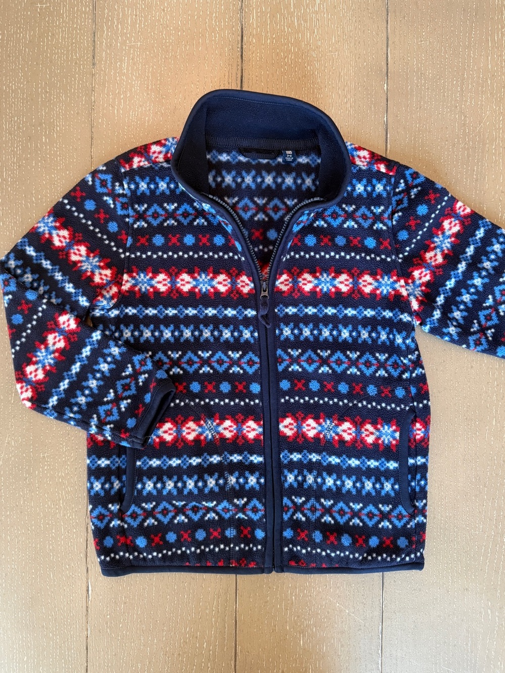 Uniqlo Kids Fleece Full Zip Fair Isle/Nordic Pattern Jacket Size 3-4 Unisex